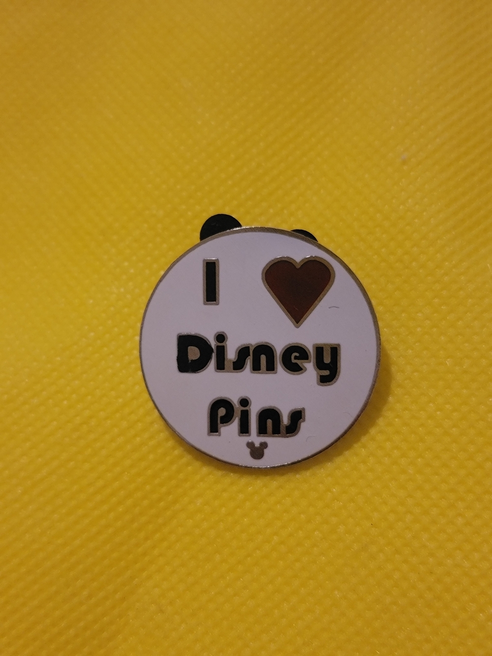 Disney White and Black "I ♥ Disney Pins" Enamel Trading Pin